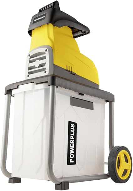 Powerplus Broyeur de Végétaux Électrique POWXG6462-2800 W, Max. Ø45 mm, Poussoir, Roues et Sac de Ramassage de 60 l Inclus 3 Powerplus Broyeur de Végétaux Électrique POWXG6462-2800 W, Max. Ø45 mm, Poussoir, Roues et Sac de Ramassage de 60 l Inclus
