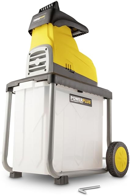 Powerplus Broyeur de Végétaux Électrique POWXG6462-2800 W, Max. Ø45 mm, Poussoir, Roues et Sac de Ramassage de 60 l Inclus 3 Powerplus Broyeur de Végétaux Électrique POWXG6462-2800 W, Max. Ø45 mm, Poussoir, Roues et Sac de Ramassage de 60 l Inclus