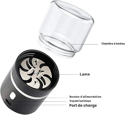AiTURE Mini broyeur électrique amélioré 400 mAh avec pot de 50 ml, facile à transporter (broyeur) Automatique, Acier inoxydable, Argenté 7 AiTURE Mini broyeur électrique amélioré 400 mAh avec pot de 50 ml, facile à transporter (broyeur) Automatique, Acier inoxydable, Argenté