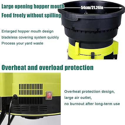 Bladeless Leaf Crusher,Electric Leaf Crusher,2500W Electric Garden Grinder,for 17:1 Reduction Ratio,Large Funnel Opening,10mpowercord 7 Bladeless Leaf Crusher,Electric Leaf Crusher,2500W Electric Garden Grinder,for 17:1 Reduction Ratio,Large Funnel Opening,10mpowercord