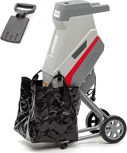Ikra Broyeur de végétaux électrique IMH 2500, Sac de récupération de 45L inclus, 2.500W, Lames réversibles Gris/Rouge 3 Ikra Broyeur de végétaux électrique IMH 2500, Sac de récupération de 45L inclus, 2.500W, Lames réversibles Gris/Rouge