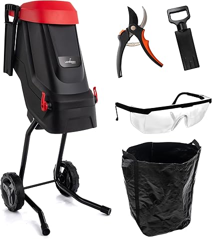 LEHMANN Broyeur de Végétaux Électrique, Épaisseur de Coupe jusqu’à 45 mm, Sac 45 L, Lame en Acier au Carbone SK5, Silencieux, Kit d’Accessoires de Jardin – Sécateur et Lunettes de Protection 3 LEHMANN Broyeur de Végétaux Électrique, Épaisseur de Coupe jusqu'à 45 mm, Sac 45 L, Lame en Acier au Carbone SK5, Silencieux, Kit d'Accessoires de Jardin – Sécateur et Lunettes de Protection
