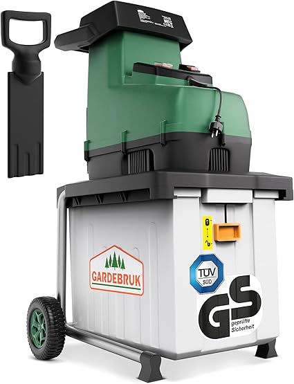 Gardebruk® Plant Shredder and Branches 3100W Branches Max. 45mm Electric Bag 60L Grinder Rotor Roller Silent Shredder Composter Garden 3 Gardebruk® Plant Shredder and Branches 3100W Branches Max. 45mm Electric Bag 60L Grinder Rotor Roller Silent Shredder Composter Garden