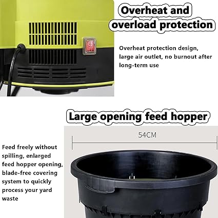 Broyeur De Feuilles électrique Filaire, Broyeur De Jardin Portable 2500 W Avec Roues, Broyeurs Et Déchiqueteurs 8000 Tr/Min Avec Sac De Collecte, Diamètre De L’entonnoir 54 Cm,noPowercord 11 Broyeur De Feuilles électrique Filaire, Broyeur De Jardin Portable 2500 W Avec Roues, Broyeurs Et Déchiqueteurs 8000 Tr/Min Avec Sac De Collecte, Diamètre De L'entonnoir 54 Cm,noPowercord