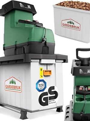 Gardebruk® Plant Shredder and Branches 3100W Branches Max. 45mm Electric Bag 60L Grinder Rotor Roller Silent Shredder Composter Garden Gardebruk® Plant Shredder and Branches 3100W Branches Max. 45mm Electric Bag 60L Grinder Rotor Roller Silent Shredder Composter Garden