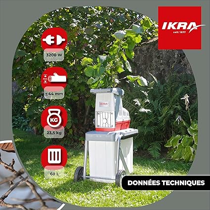IKRA broyeur électrique ILH 3200 A – silencieux, robuste, peu d’entretien, puissance de 3200 W, épaisseur de branche jusqu’à 44 mm 11 IKRA broyeur électrique ILH 3200 A - silencieux, robuste, peu d'entretien, puissance de 3200 W, épaisseur de branche jusqu'à 44 mm