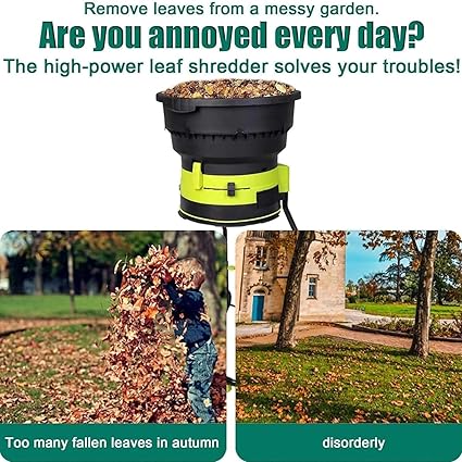 Bladeless Leaf Crusher,Electric Leaf Crusher,2500W Electric Garden Grinder,for 17:1 Reduction Ratio,Large Funnel Opening,10mpowercord 5 Bladeless Leaf Crusher,Electric Leaf Crusher,2500W Electric Garden Grinder,for 17:1 Reduction Ratio,Large Funnel Opening,10mpowercord