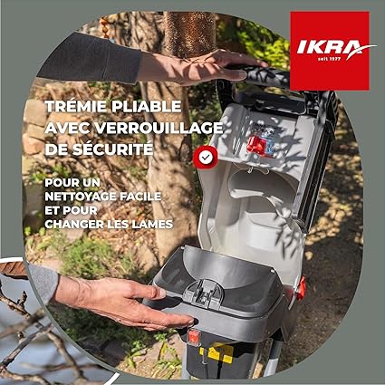 IKRA broyeur de végétaux électrique IMH 2800, sac de ramassage 45l inclus, 2800W, 2x couteaux réversibles de rechange & lunettes de protection inclus 7 IKRA broyeur de végétaux électrique IMH 2800, sac de ramassage 45l inclus, 2800W, 2x couteaux réversibles de rechange & lunettes de protection inclus
