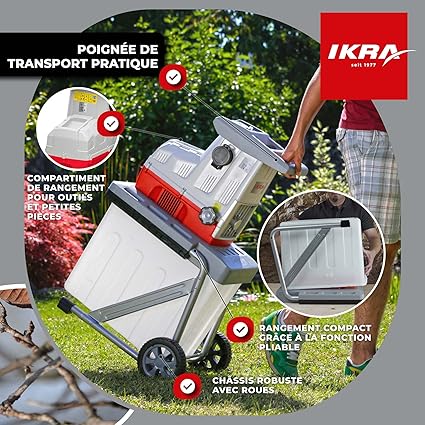 Ikra Broyeur silencieux électrique ILH 3000A, diamètre de la branche 44mm, moteur puissant de 3000W Automatique 9 Ikra Broyeur silencieux électrique ILH 3000A, diamètre de la branche 44mm, moteur puissant de 3000W Automatique