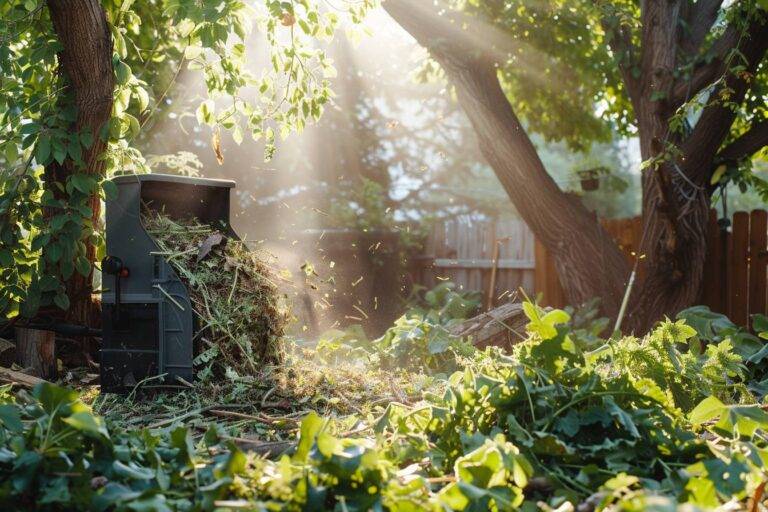 Broyeur de végétaux en action pour compost rapide