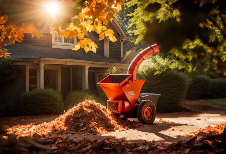 Broyeur de végétaux en action dans un jardin