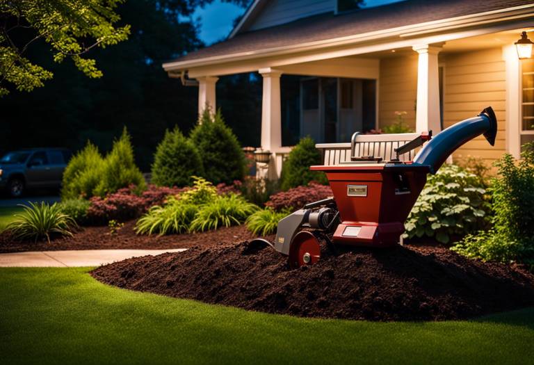 broyeur en action dans un jardin avec paillage naturel