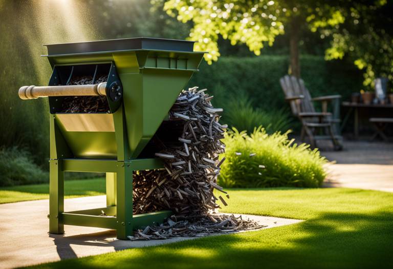 Broyeur de végétaux en panne avec outils à proximité