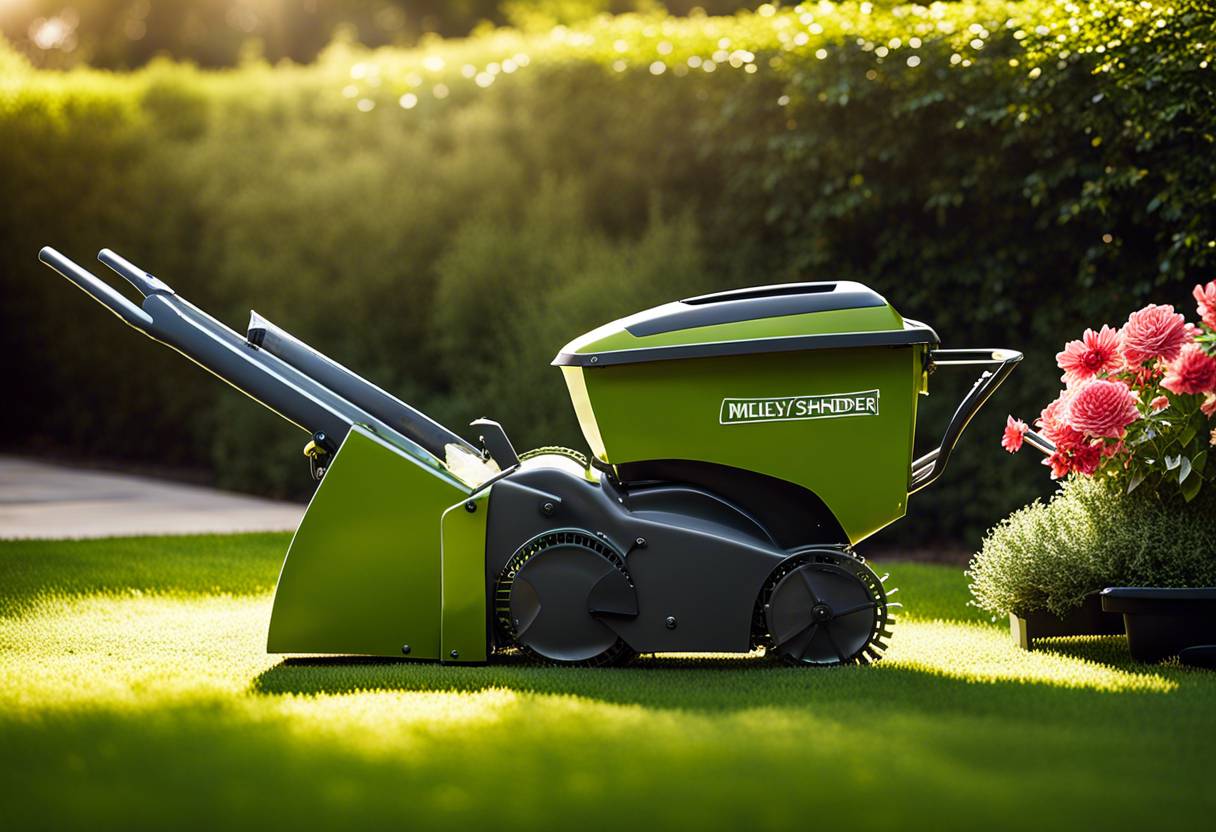 Broyeur de végétaux en cours d'entretien