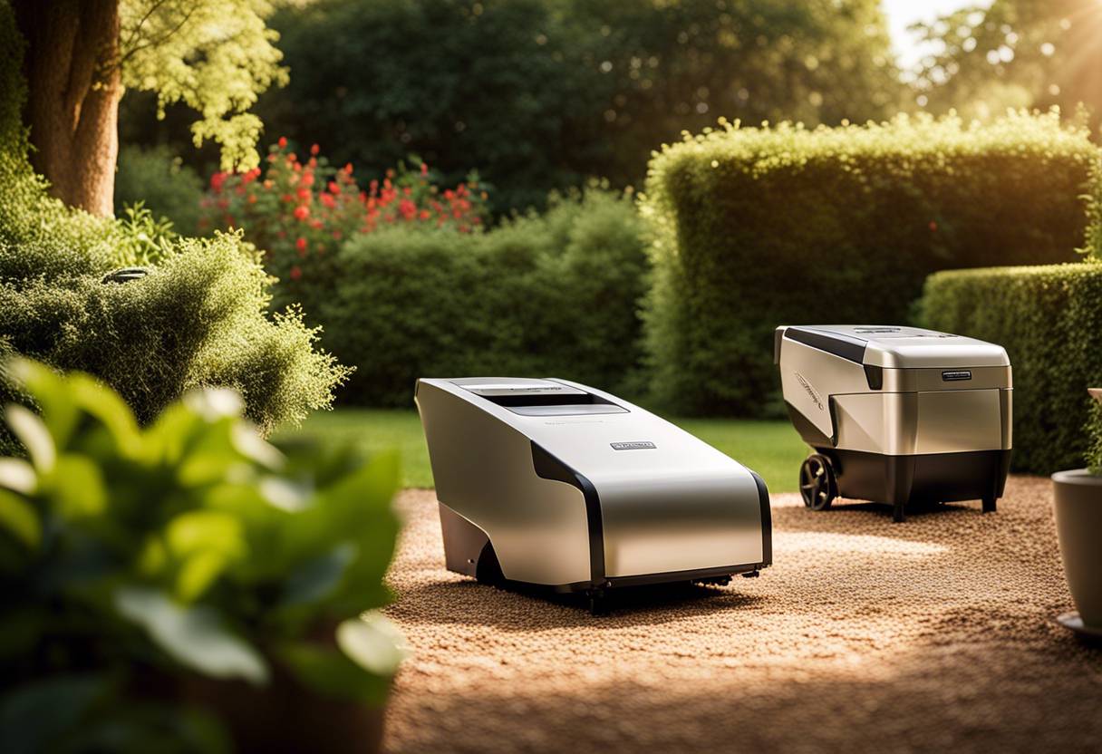 Nouveaux broyeurs de végétaux en action dans un jardin