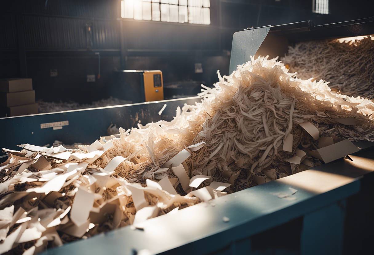 Broyage de cartons et papiers dans un broyeur